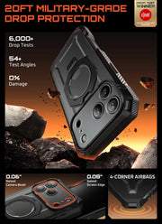 UB GRIP PRO Series iPhone 17 Pro MagSafe Phone Case with HD Tempered Glass - Black