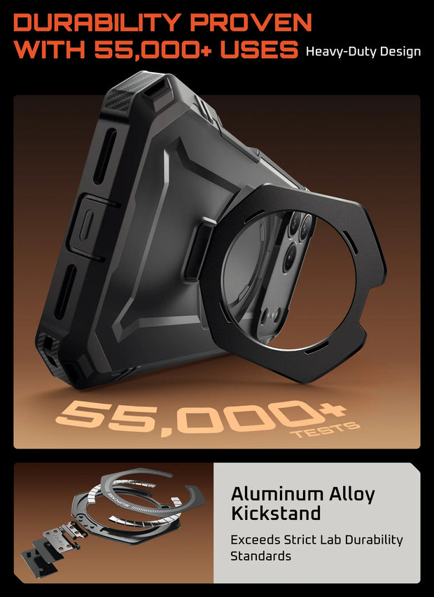 UB GRIP PRO Series iPhone 17 Pro MagSafe Phone Case with HD Tempered Glass - Black