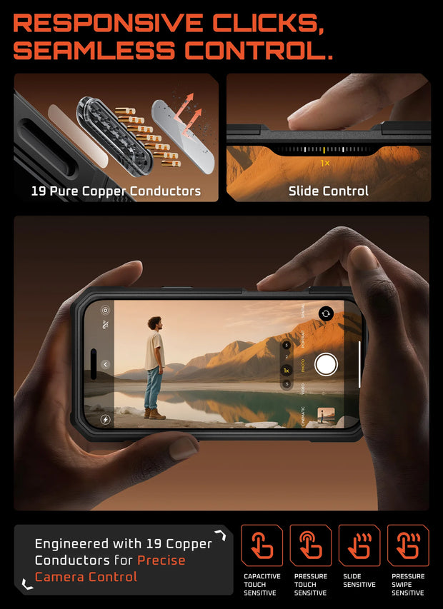 UB GRIP PRO Series iPhone 17 Pro MagSafe Phone Case with HD Tempered Glass - Black