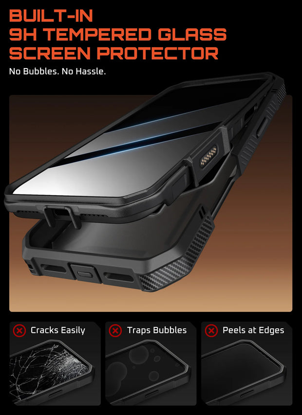 UB GRIP PRO Series iPhone 17 Pro MagSafe Phone Case with HD Tempered Glass - Black