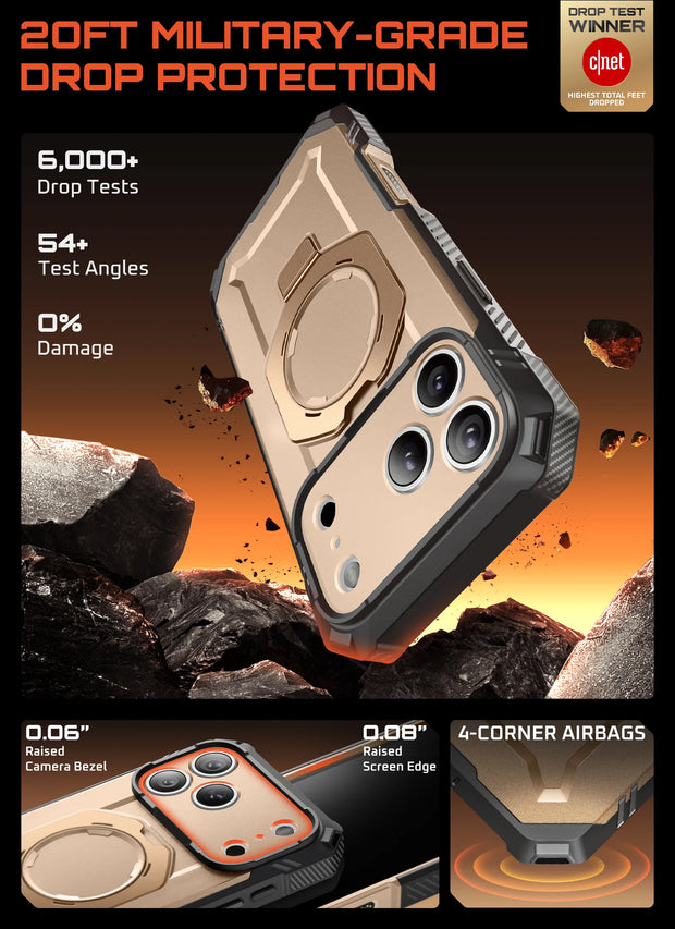 UB GRIP PRO Series iPhone 17 Pro MagSafe Phone Case with HD Tempered Glass - Desert