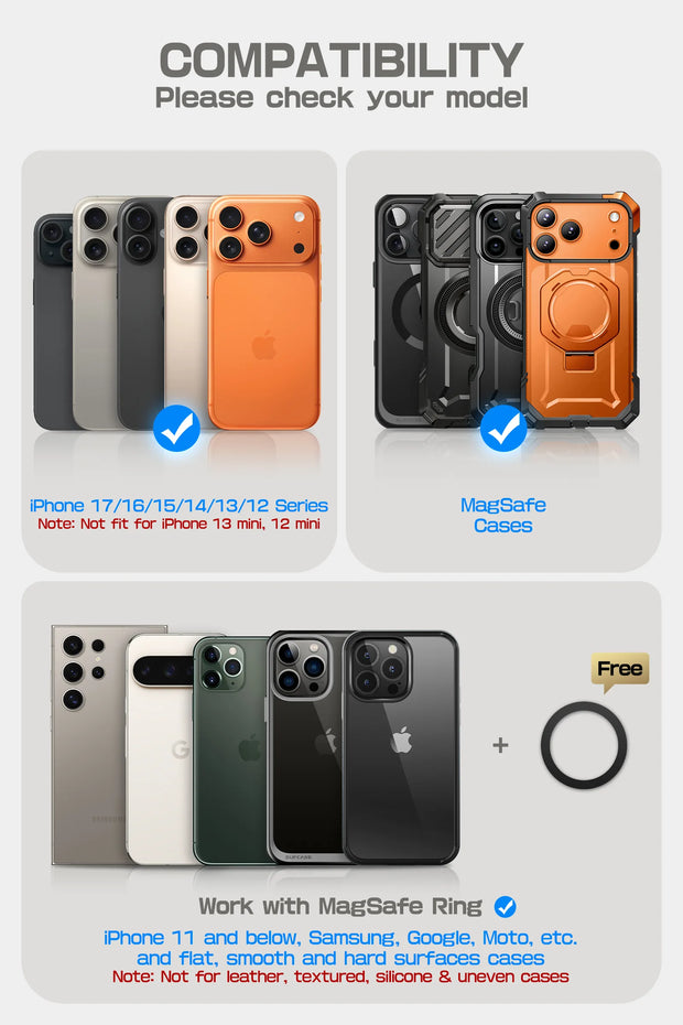 Bundle Sale - MagFlip Wallt with Stand (Coral) & iPhone 17 Pro Max UB GRIP PRO Series Phone Case (Coral)