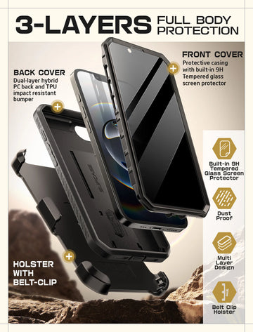 UB PRO Series iPhone 17e Rugged Case Dark (with Privacy Screen Protector) / iPhone 17e UB PRO Series iPhone 17e Rugged Case Dark (with Privacy Screen Protector) / iPhone 17e