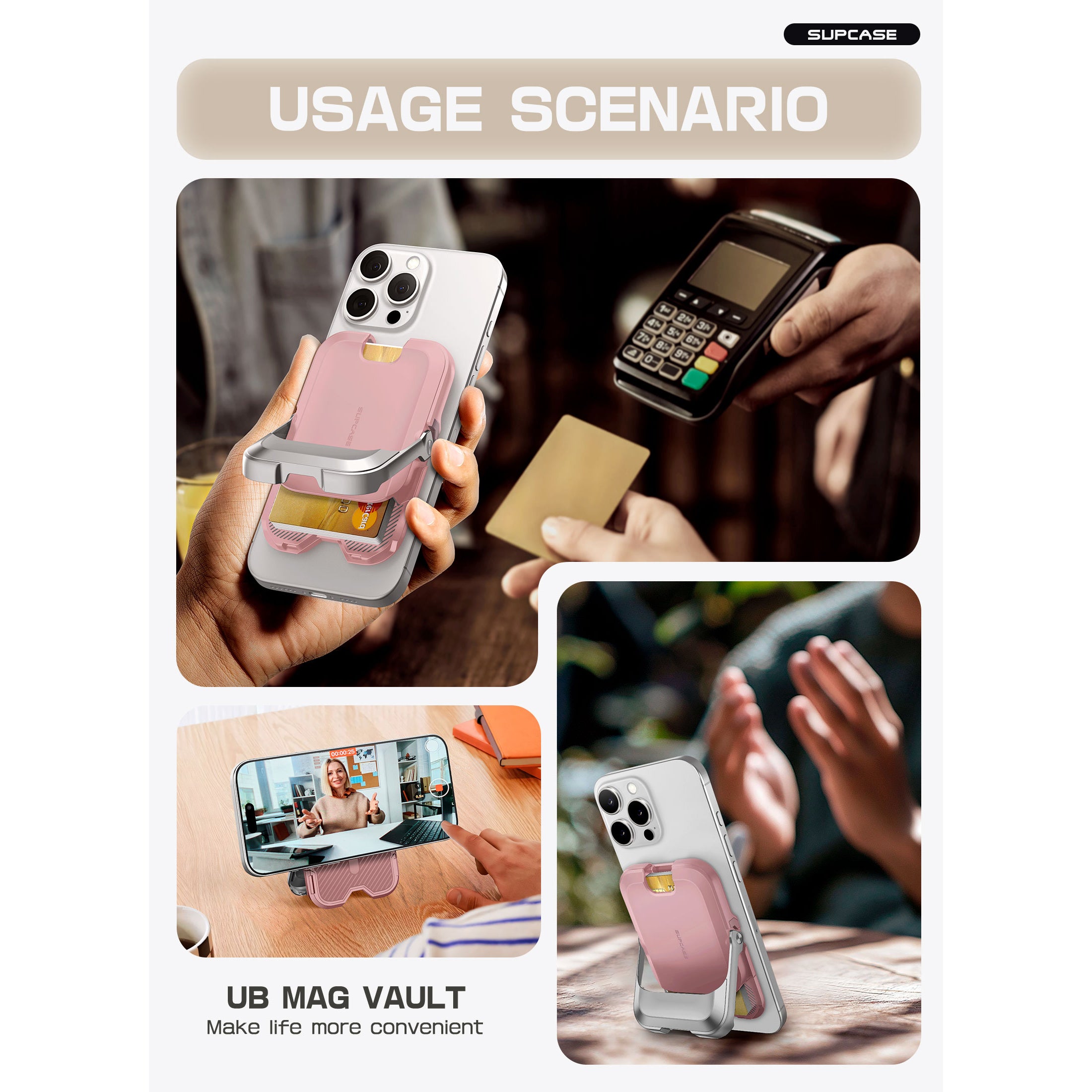 SUPCASE | MagSafe | Magnetic Wallet with Stand
