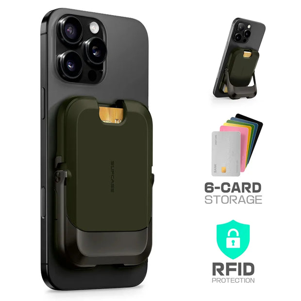 UB Mag Vault Magnetic Wallet with Stand - Battle Green