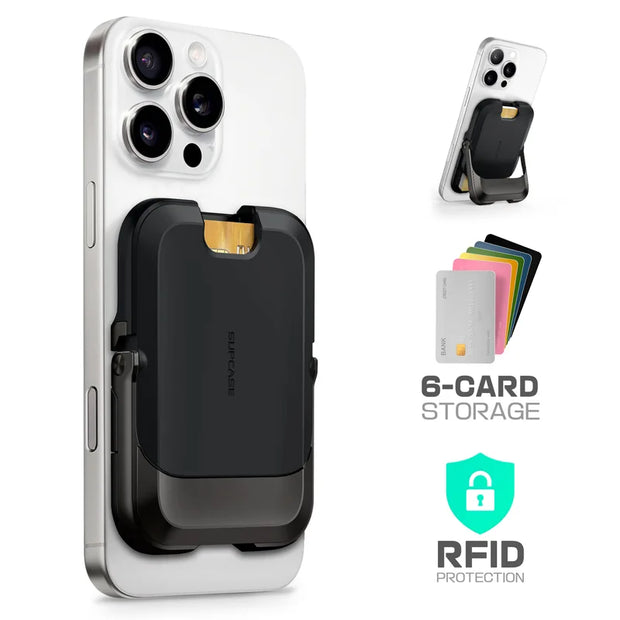 UB Mag Vault Magnetic Wallet with Stand - Carbon Black