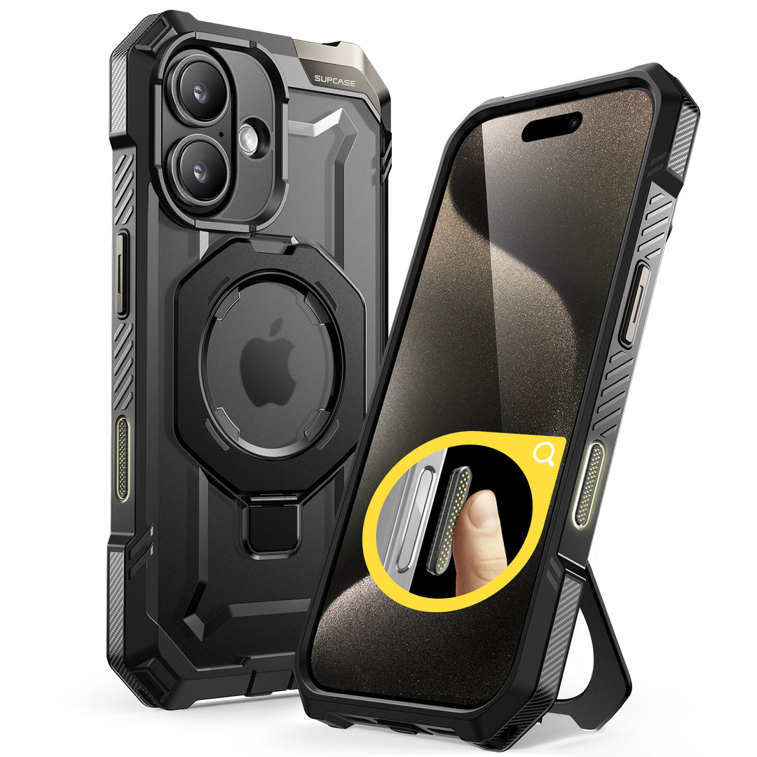 iPhone 16 Plus 6.7 inch UB Grip MagSafe Camera Control Button Phone Camera Control Button Case-Black