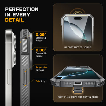SUPCASE Cover per iPhone 16 Pro Max 2024 con Supporto, [Compatibile con MagSafe] [Protezione dalle Cadute di Grado Militare] Custodia Magnetica Robusta e Resistente (Oro del deserto