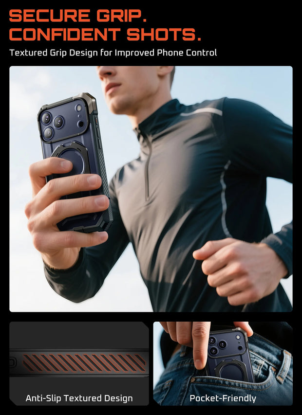 UB GRIP Series iPhone 17 Pro Max MagSafe Camera Control Button Phone Case - Black