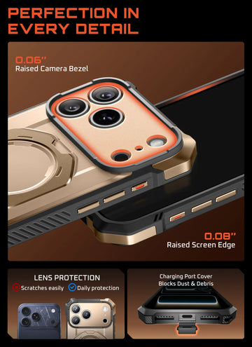 SUPCASE Hoesje voor iPhone 17 Pro Max met Camerabedieningsknop [MagSafe Compatibel] [Ingebouwde Standaard] (UB Mag) Beschermende Slanke Magnetische Case voor iPhone 17 Pro Max, Blauw