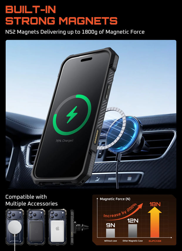 UB GRIP Series iPhone 17 Pro MagSafe Camera Control Button Phone Case - Black