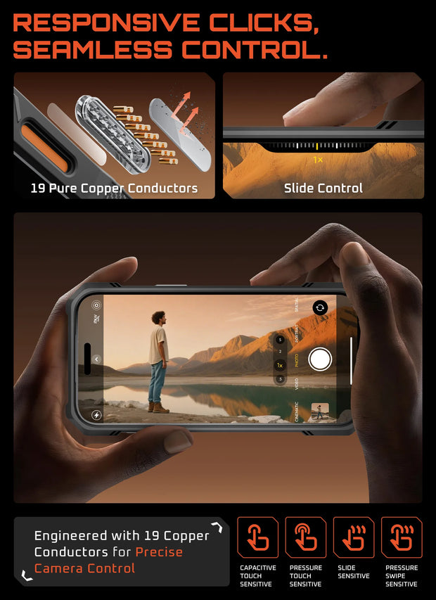 UB GRIP Series iPhone 17 Pro MagSafe Camera Control Button Phone Case - Coral