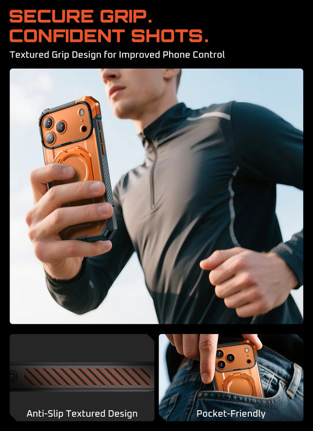 UB GRIP Series iPhone 17 Pro MagSafe Camera Control Button Phone Case - Coral