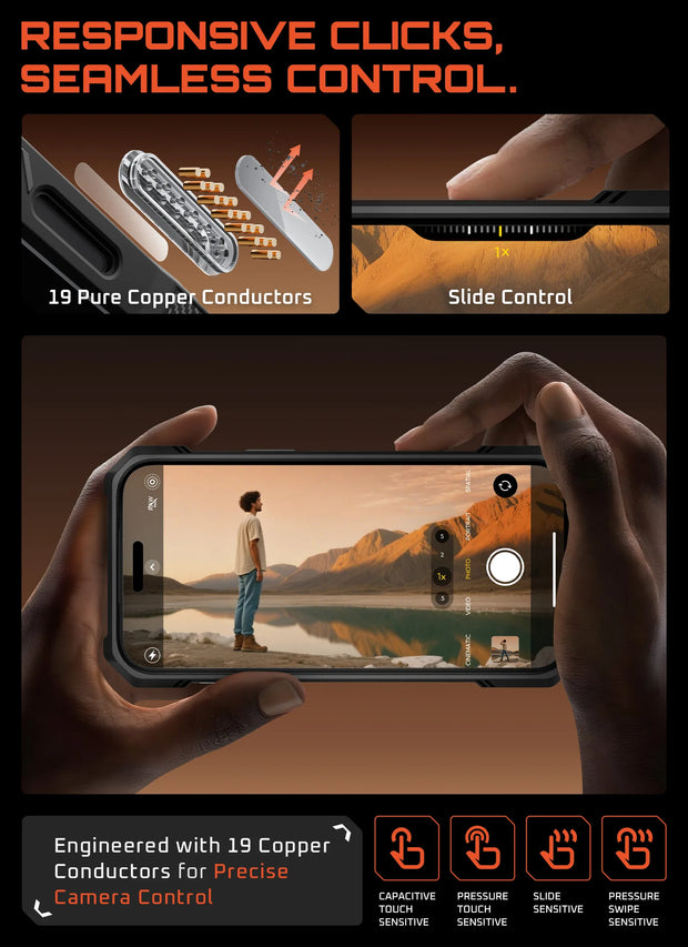 UB GRIP Series iPhone 17 MagSafe Camera Control Button Phone Case - Guldan