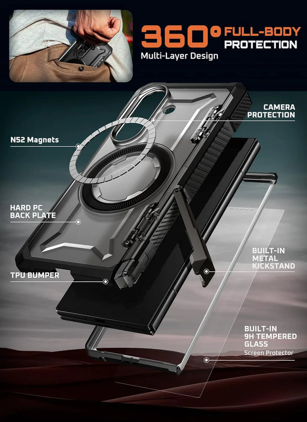 Galaxy Z Fold7 UB Grip MagSafe Case - Translucent Black