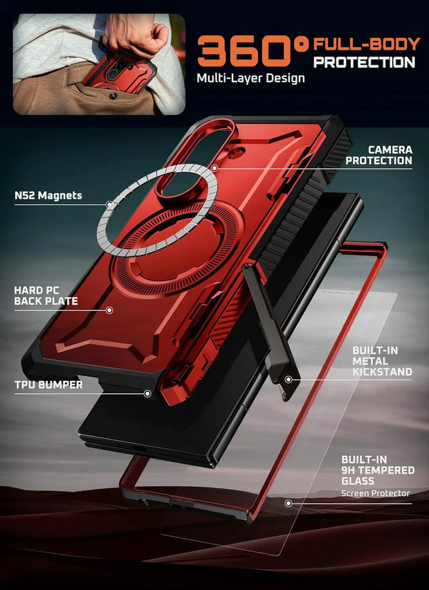 Supcase Ruddy UB Grip MagSafe Galaxy Z Fold7 Rugged Case with Dual-Angle Stand | SUPCASE
