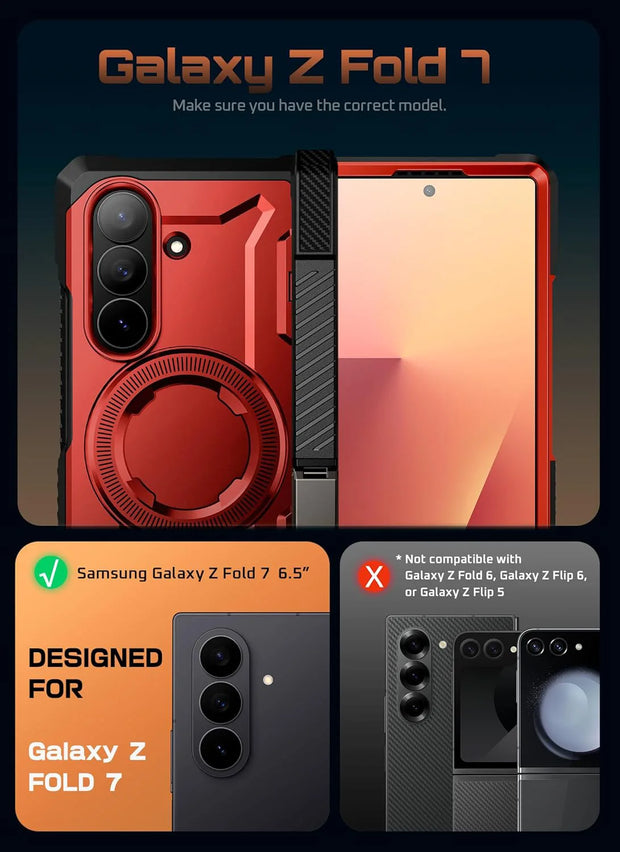 Supcase Ruddy UB Grip MagSafe Galaxy Z Fold7 Rugged Case with Dual-Angle Stand | SUPCASE