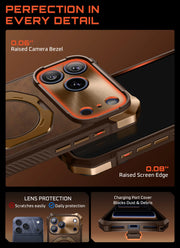 UB GRIP Series iPhone 17 Pro Max Premium Leather Phone Case - Brown