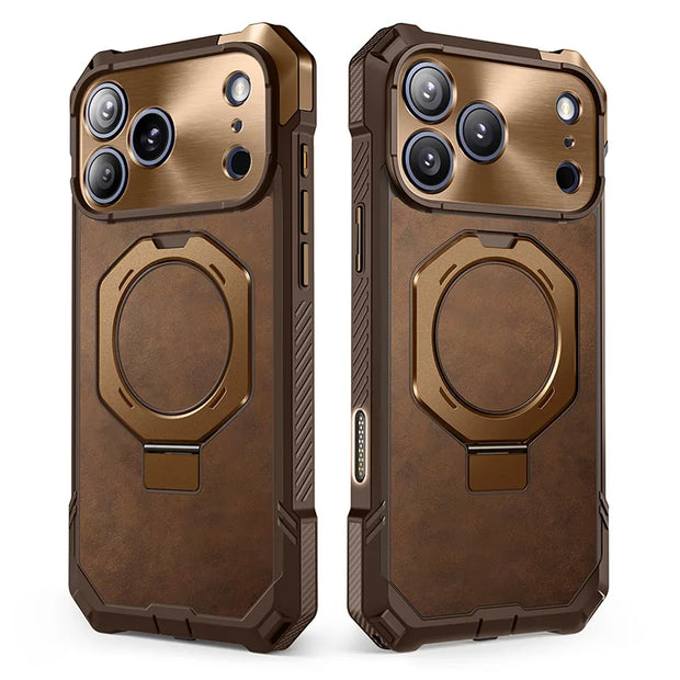 UB GRIP Series iPhone 17 Pro Max Premium Leather Phone Case - Brown