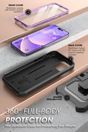 iPhone 14 Pro 6.1 inch Unicorn Beetle Pro Rugged Case(open box)-Deep Purple