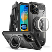 iPhone 14 Pro Max 6.7 inch Unicorn Beetle PRO MAG Rugged Case with Tempered Glass (Open-Box)-Black