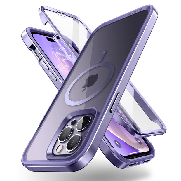 iPhone 14 Pro Max 6.7 inch Unicorn Beetle EDGE MAG with Screen Protector Clear Case-Deep Purple