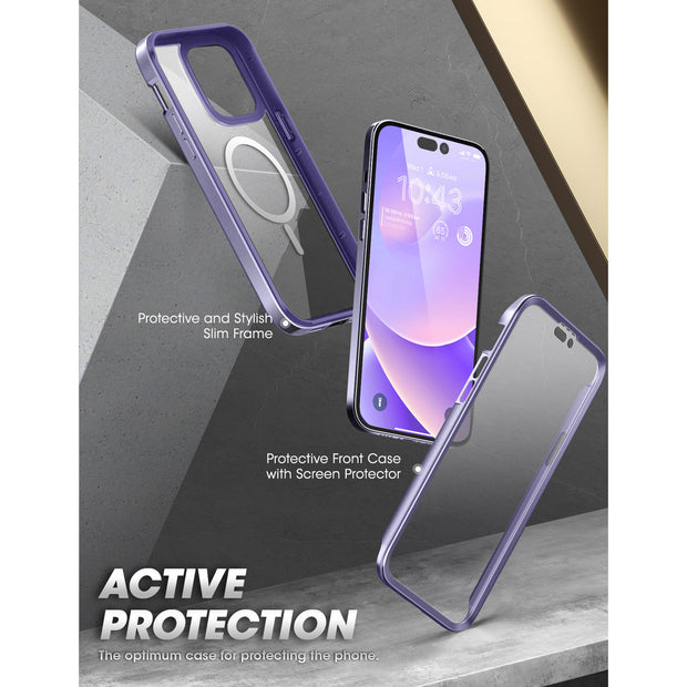 iPhone 14 Pro Max 6.7 inch Unicorn Beetle EDGE MAG with Screen Protector Clear Case-Deep Purple