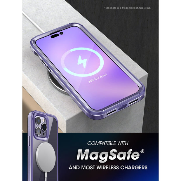 iPhone 14 Pro Max 6.7 inch Unicorn Beetle EDGE MAG with Screen Protector Clear Case-Deep Purple