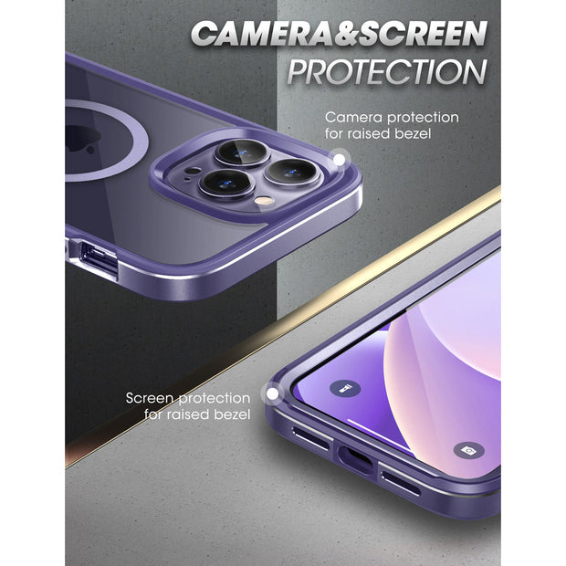 iPhone 14 Pro Max 6.7 inch Unicorn Beetle EDGE MAG with Screen Protector Clear Case-Deep Purple