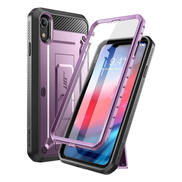 iPhone XR Unicorn Beetle Pro Full-Body Holster Case-Metallic Purple