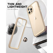iPhone 13 Pro 6.1 inch Unicorn Beetle Style Slim Clear Case-Tan