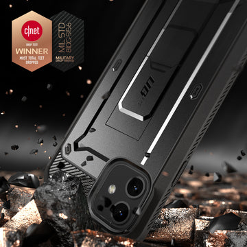 SUPCASE Unicorn Beetle EXO Pro Per IPhone 12 Mini | Custodia Protettiva 360° Con Pellicola Inclusa, Nero