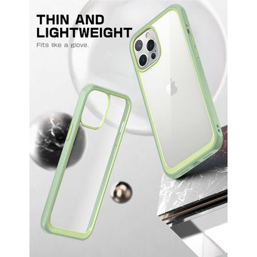 iPhone 13 Pro 6.1 inch Unicorn Beetle Style Slim Clear Case-Mint Green