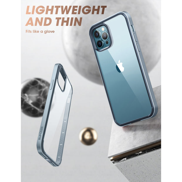 iPhone 13 Pro 6.1 inch Unicorn Beetle Edge Clear Bumper Case-Blue