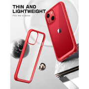 iPhone 13 6.1 inch Unicorn Beetle Style Slim Clear Case-Red