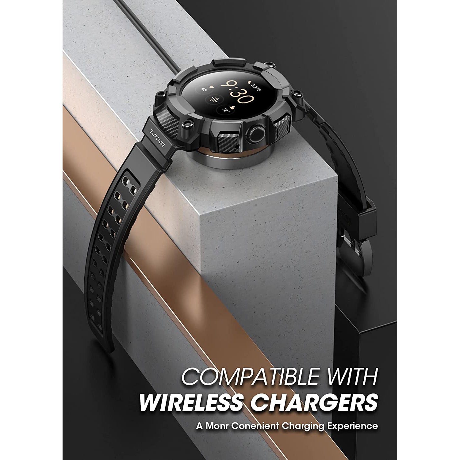 Google Pixel Watch Unicorn Beetle PRO Wristband Case 41mm-Black | SUPCASE