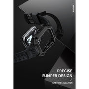 Apple Watch Unicorn Beetle PRO XT Rugged Metal Watch Band Case (44mm/45mm)-Black