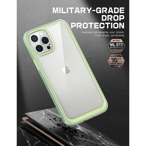 iPhone 13 Pro 6.1 inch Unicorn Beetle Style Slim Clear Case-Mint Green