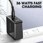 36W Foldable Wall Charger with Dual Ports