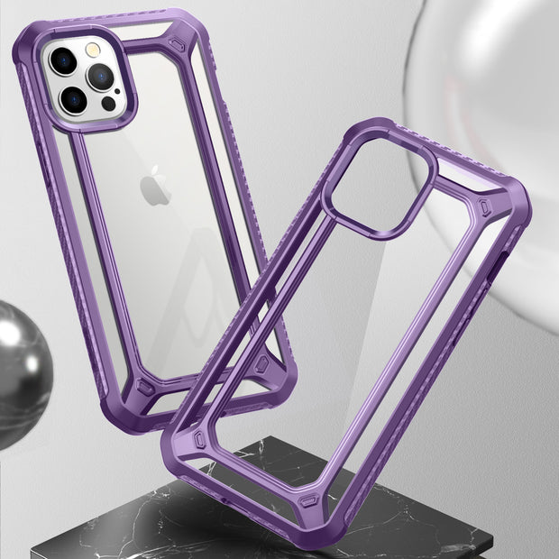 iPhone 12 Pro 6.1 inch Unicorn Beetle Exo Clear Case-Purple