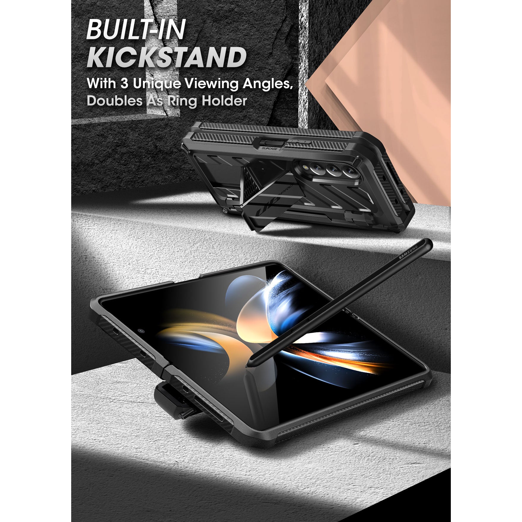 Galaxy Z Fold4 Unicorn Beetle PRO Rugged Case with S-Pen Holder