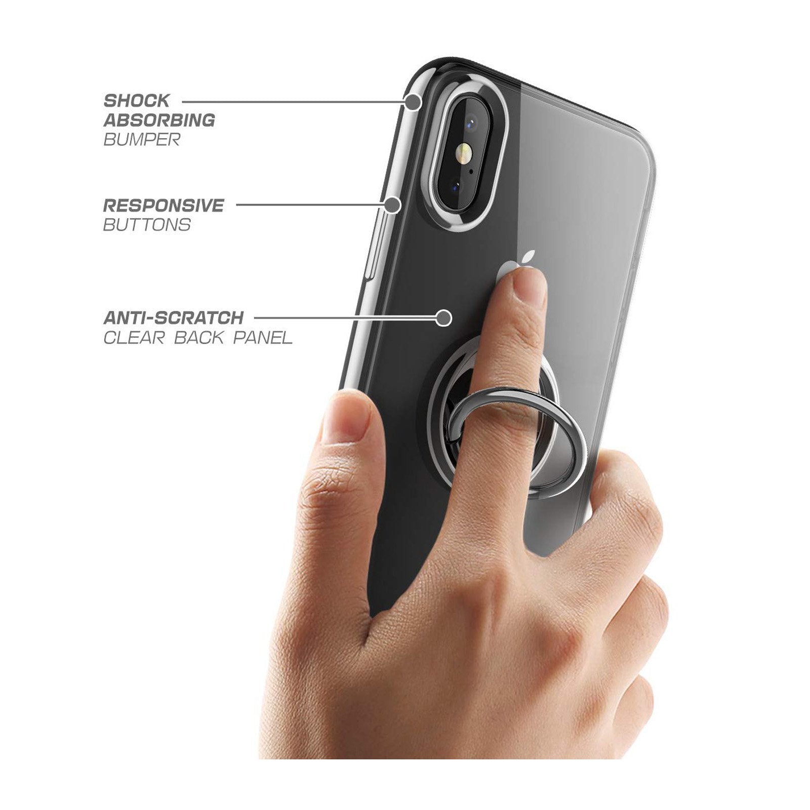 iPhone X / XS Unicorn Beetle Snap Ring Case-Black | SUPCASE