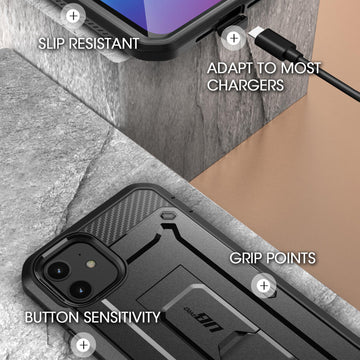 UEEBAI Cover Portafoglio Per IPhone 12/12 Pro 6.1'', Pelle Con Blocco RFID, Design Bassorilievo, Supporto Magnetico E Chiusura, Viola