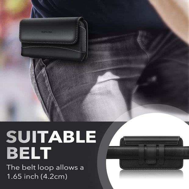 Universal Belt Clip Cell Phone Holster for Galaxy Fold and Large Phones-Black