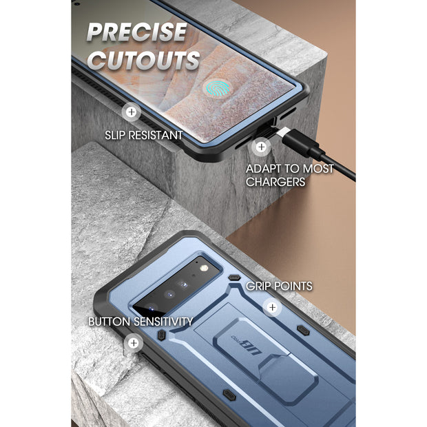 Google Pixel 6 Pro Unicorn Beetle PRO Rugged Holster Case-Metallic Blue