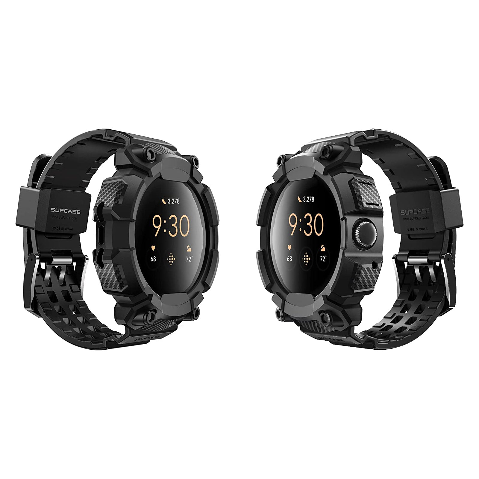 Google Pixel Watch Unicorn Beetle PRO Wristband Case 41mm-Black