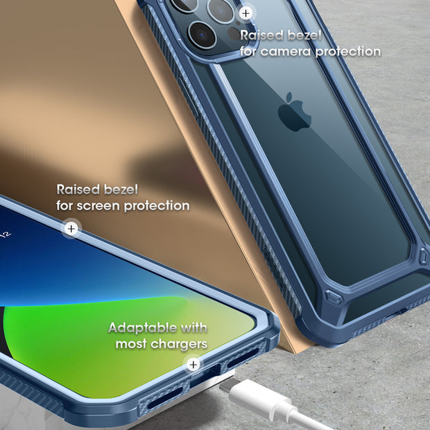 iPhone 12 Pro 6.1 inch Unicorn Beetle Exo Clear Case-Blue
