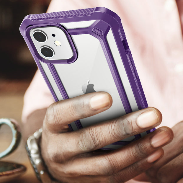 iPhone 12 6.1 inch Unicorn Beetle Exo Clear Case-Purple