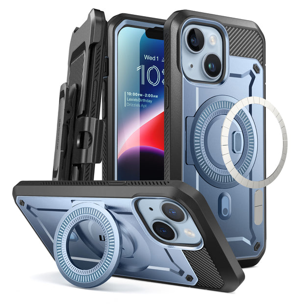 iPhone 14 Plus 6.7 inch Unicorn Beetle PRO MAG Rugged MagSafe Case-Metallic Blue