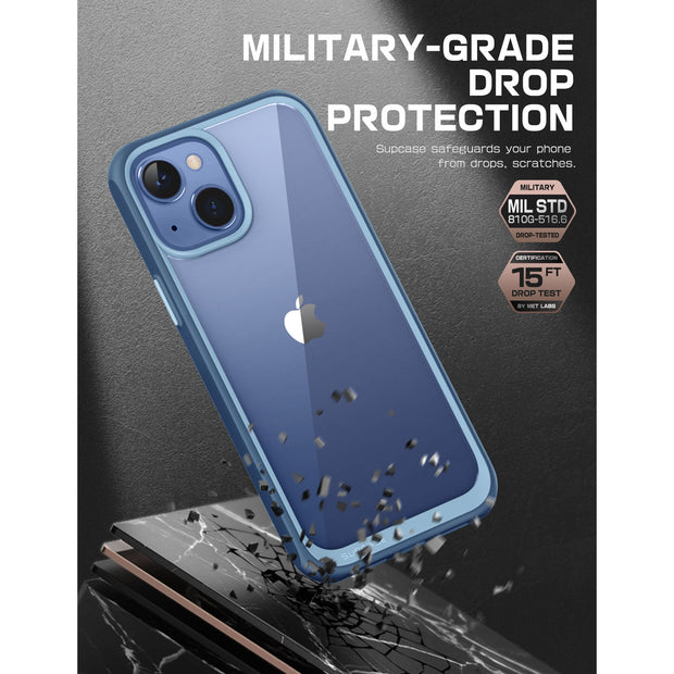 iPhone 14 Plus 6.7 inch Unicorn Beetle Style Slim Clear Case-Blue